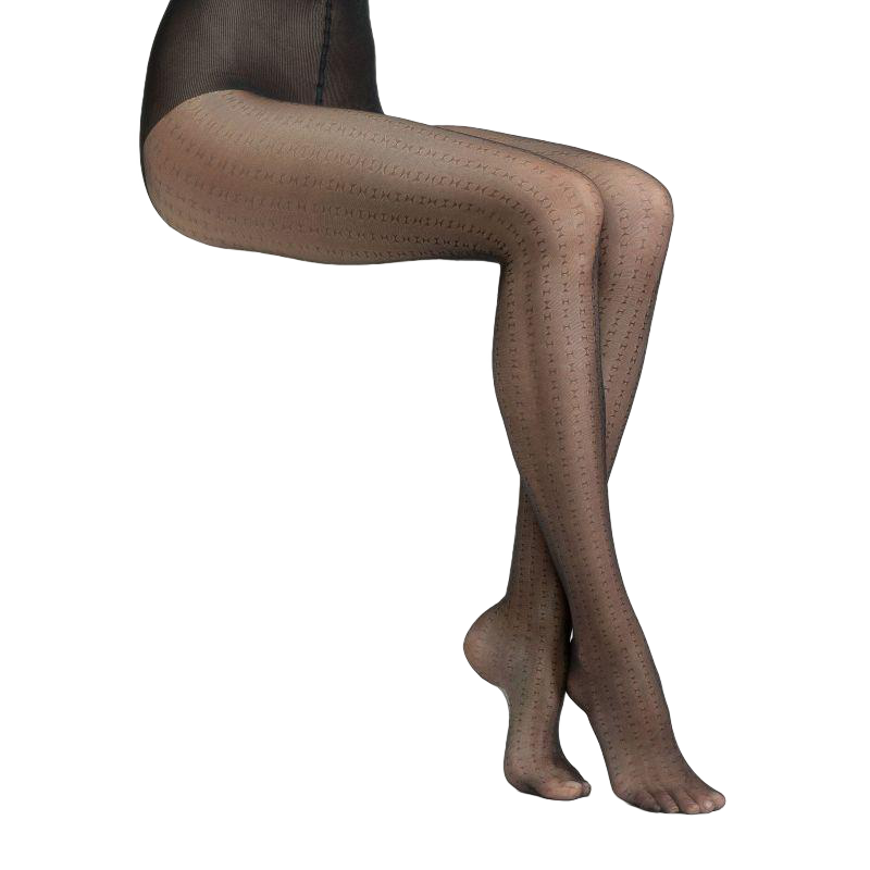 Panty met clessidepatroon - Zwart 20 deniers