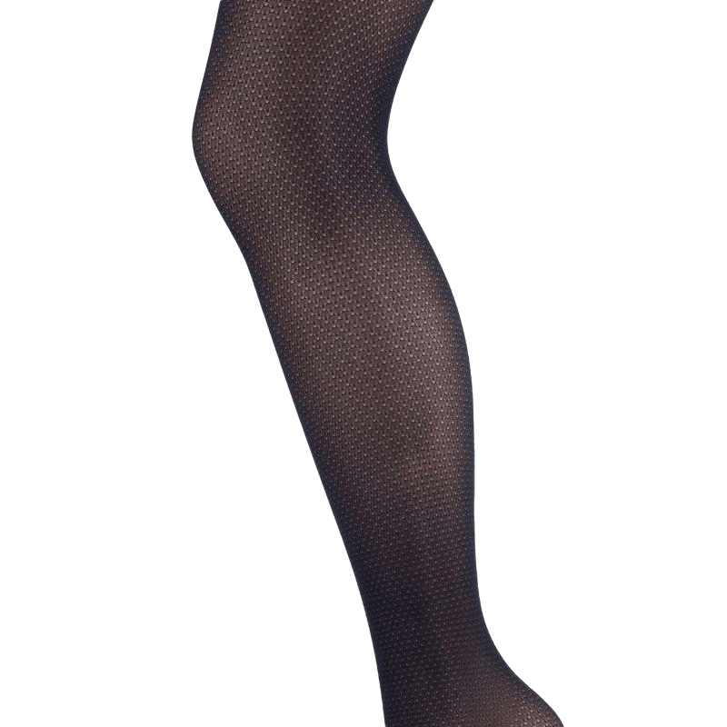 Panty met klein ruitjespatroon - marineblauw