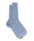 Geribde herensokken van 100% Fil d'Ecosse. - Gletsjerblauw