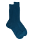Geribde herensokken van zuiver Schots garen - marineblauw