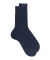 Geribde herensokken van zuiver Schots garen - marineblauw