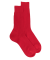 Geribde herensokken van zuiver Schots garen - Rood