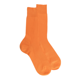 Dore Dore licht oranje sokken met fijne ribbels