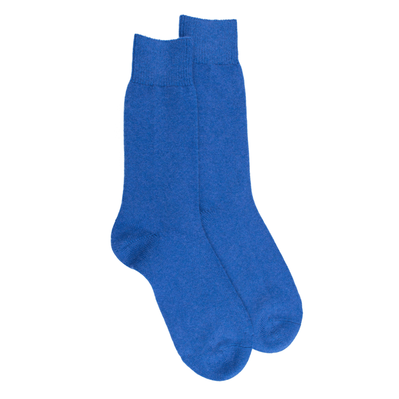 Herenkousen van wol en kasjmier - Blauw Frankrijk