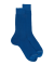 Luxe herensokken in zuiver extra fijn ruitjesgaren - Blauw