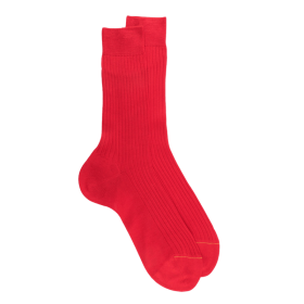 Luxe sokken in extra fijn Schots garen - Ponceau rood