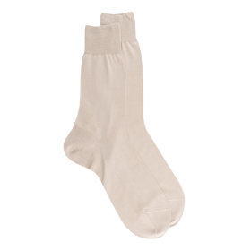 Dore Dore beige sokken in zuiver Schots garen voor heren