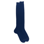 Geribde kniekousen voor heren van in 100% fil d'Écosse - Zeilboot Blauw | Doré Doré