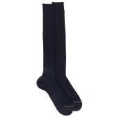 Luxe merinoswol kniekousen - Blauw