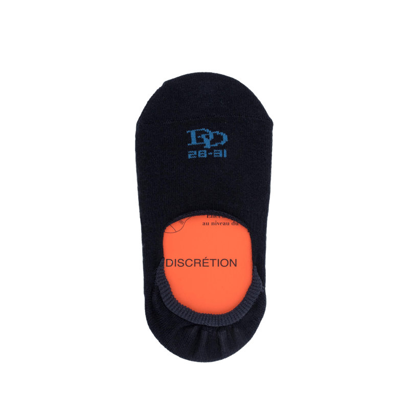 Onzichtbare sokken met antislip hielband - marineblauw