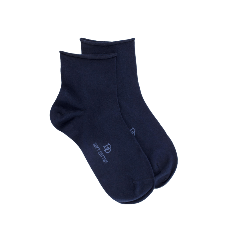 Sokken in Egyptisch katoen met rolrand - Blauw